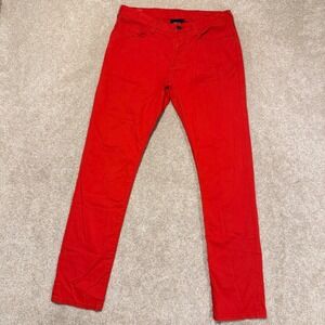 Armani Jeans Pants Mens 31x32 Red Coloredenim Slim Fit Cotton Stretch Logo